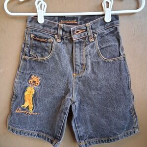 Vtg 90s Brooklyn XPress Denim Jean Shorts Embroidered Boys Sz 5 EUC‎